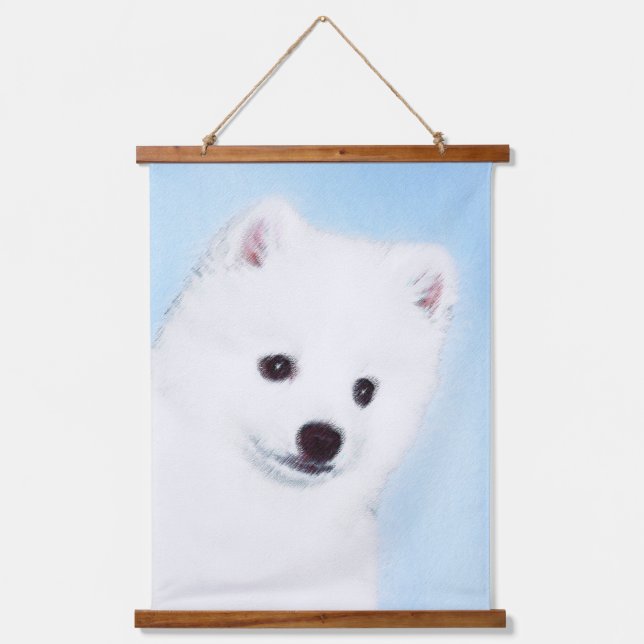 American Eskimo Dog Painting - Original Dog Art Hanging Tapestry (Front)