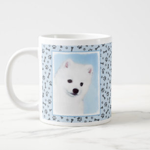 American Eskimo Dog Painting - Original Dog Art Large Coffee Mug