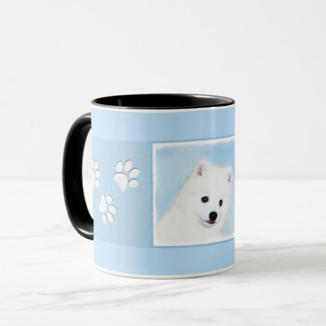 American Eskimo Dog Painting - Original Dog Art Mug (Front Left)