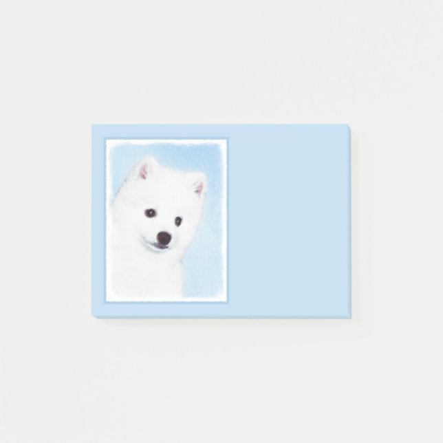 American Eskimo Dog Painting - Original Dog Art Post-it Notes (Front)