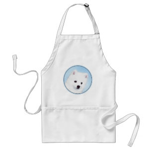 American Eskimo Dog Painting - Original Dog Art Standard Apron