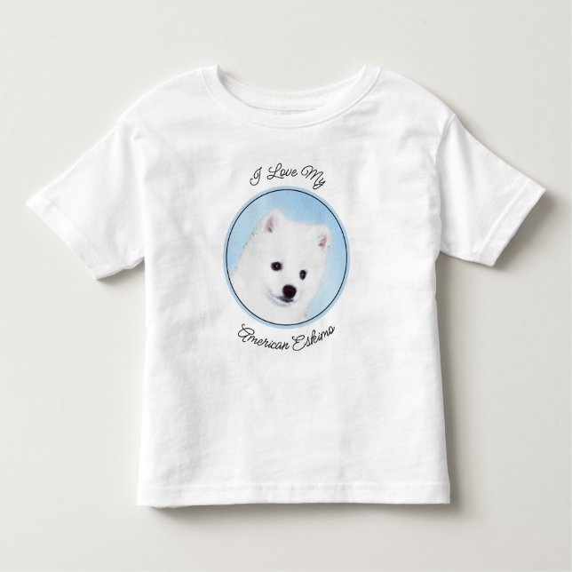 American Eskimo Dog Painting - Original Dog Art Toddler T-Shirt (Front)
