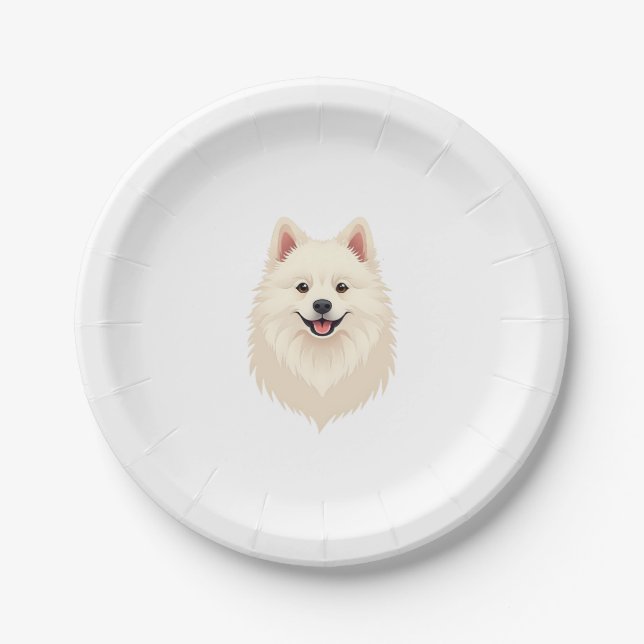 American Eskimo Dog Paper Plate (Front)