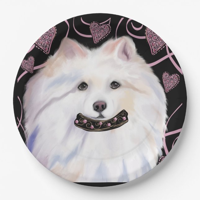American Eskimo Dog  Paper Plate (Front)