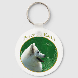 American Eskimo Dog Peace Key Ring