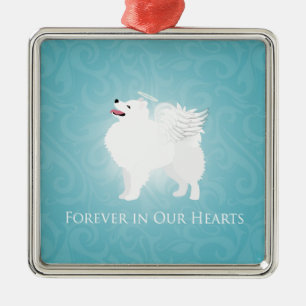 American Eskimo Dog Pet Loss Sympathy Design Metal Ornament