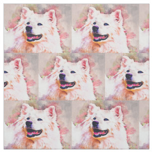 American Eskimo Dog Pima Cotton Fabric