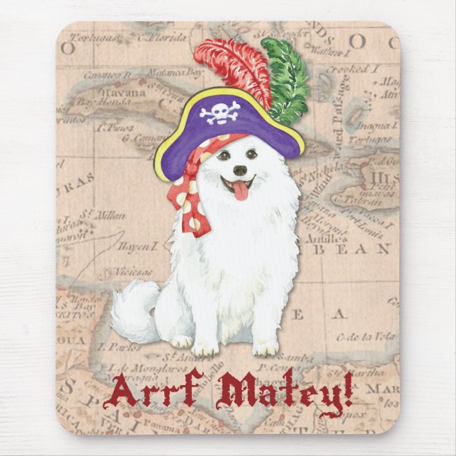 American Eskimo Dog Pirate Mouse Pad (Front)