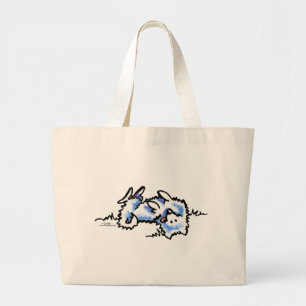 American Eskimo Dog Play Dead Large Tote Bag
