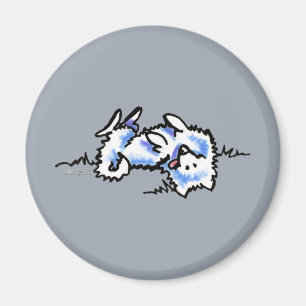 American Eskimo Dog Play Dead Magnet