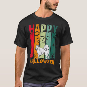 American Eskimo Dog Retro Style Halloween Dinner T-Shirt