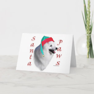 American Eskimo Dog Santa Paws Holiday Card
