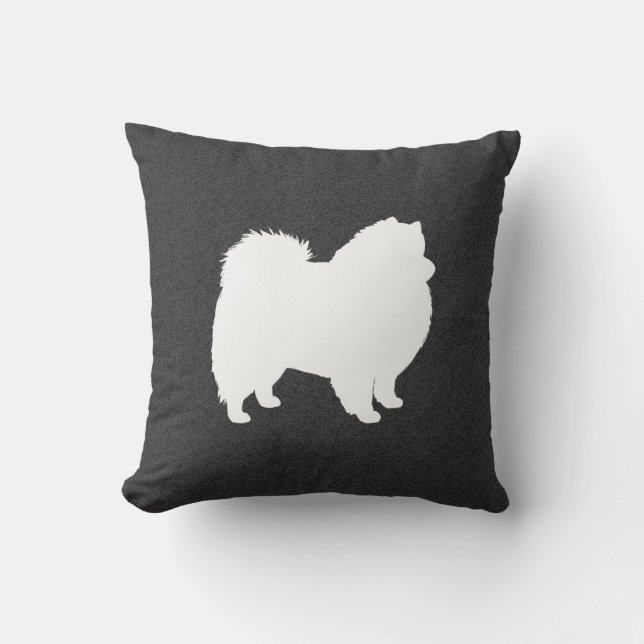 American Eskimo Dog Silhouette Cushion (Front)