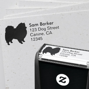 American Eskimo Dog Silhouette Return Address Self-inking Stamp