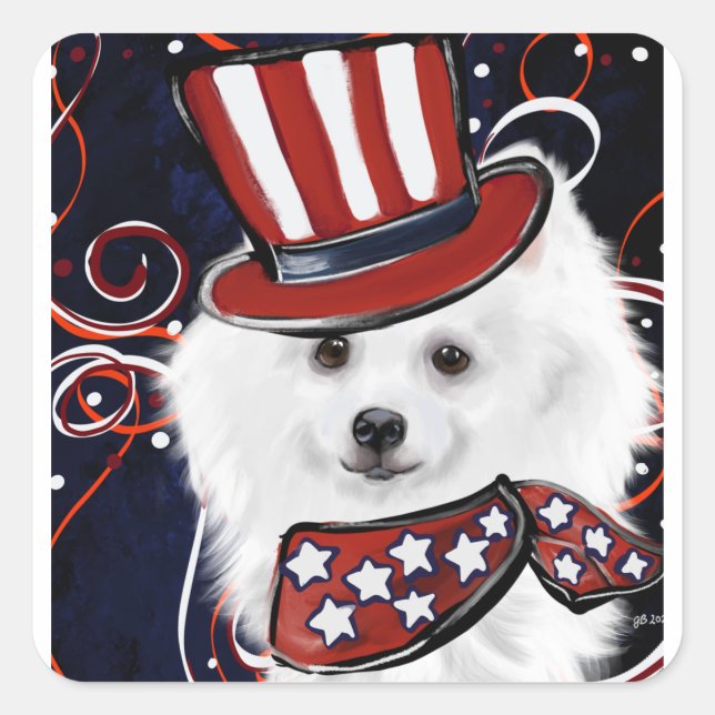 American Eskimo Dog  Square Sticker (Front)