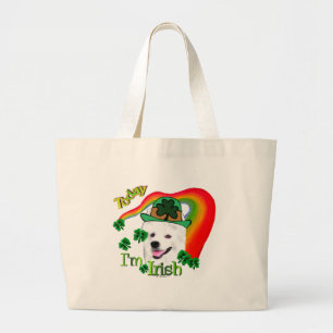 American Eskimo Dog St Patricks Large Tote Bag