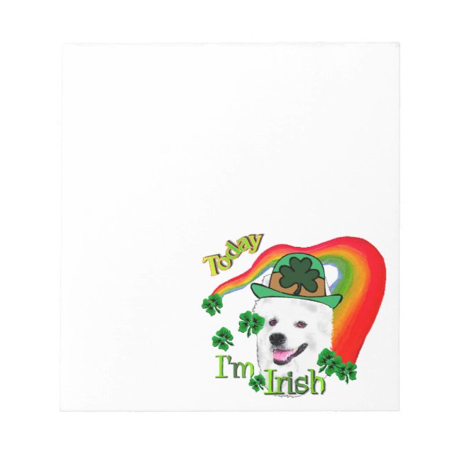 American Eskimo Dog St Patricks Notepad (Front)