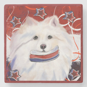 American Eskimo Dog Stone Coaster