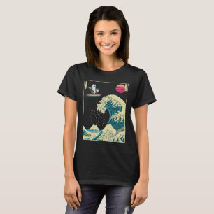 American Eskimo Dog Surfing on a Kanagawa Wave T-Shirt