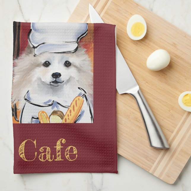 American Eskimo Dog Tea Towel (Quarter Fold)