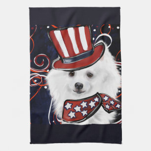 American Eskimo Dog  Tea Towel