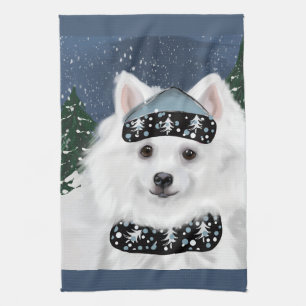 American Eskimo Dog  Tea Towel