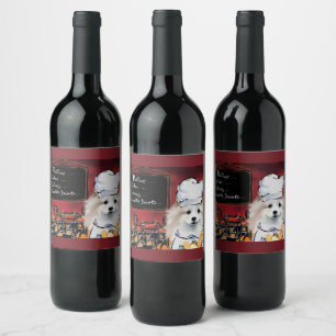 American Eskimo Dog Wine Label