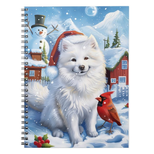 American Eskimo Dog Winter Wonderland Christmas  Notebook (Front)