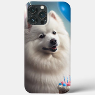 American eskimo dog with balloons birthday  iPhone 13 pro max case