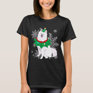 American Eskimo Dog  Woman Christmas Tree T-Shirt