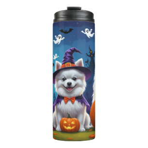 American Eskimo Dogs Pumpkin Halloween Funny Thermal Tumbler