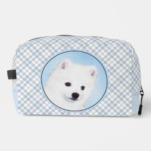 American Eskimo Eskie Puppy Painting Cute Dog Art  Dopp Kit