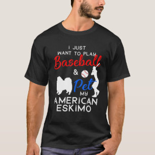 American Eskimo Funny Baseball Dog Owner Lover Xma T-Shirt