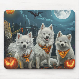 American Eskimo Halloween Spooky Mouse Pad