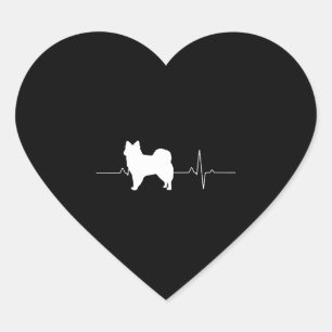 American Eskimo Heartbeat Heart Sticker