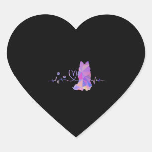 American Eskimo Heartbeat Heart Sticker