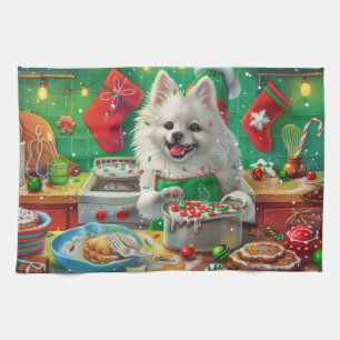 American Eskimo Holiday Baking: Festive Christmas Tea Towel