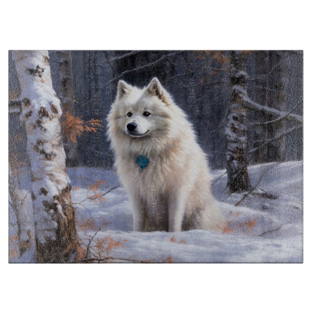 American Eskimo Let It Snow Christmas  Cutting Board (Front)