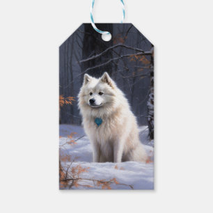 American Eskimo Let It Snow Christmas Gift Tags