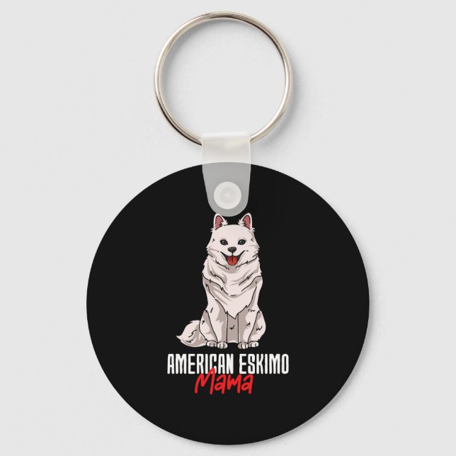American Eskimo Mama Key Ring (Front)