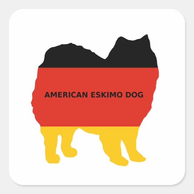 american eskimo name flag silo square sticker (Front)
