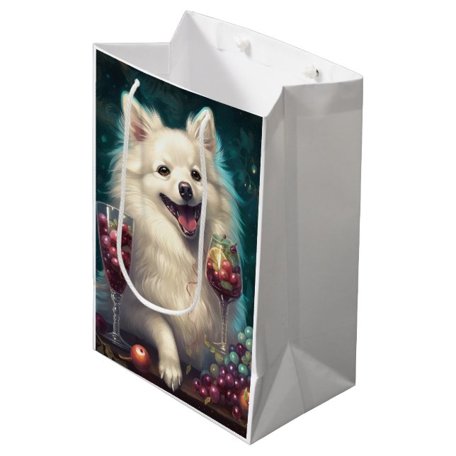 American Eskimo New Year Medium Gift Bag (Front Angled)