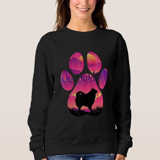 American Eskimo Paw Mom Dad Dog  Women Men Sweatshirt (Front)