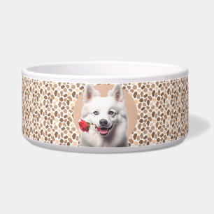 American Eskimo Personalise Photo & Name Dog  Bowl