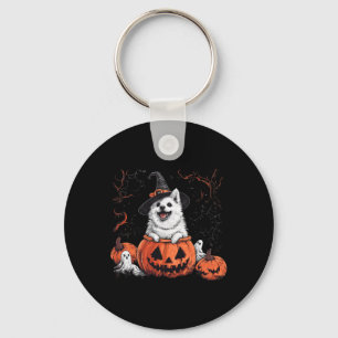 American Eskimo Pumpkin Halloween Thanksgiving Men Key Ring