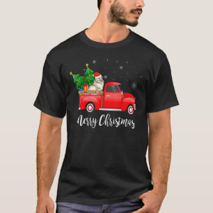 American Eskimo Red Truck Christmas Tree Xmas Dog T-Shirt