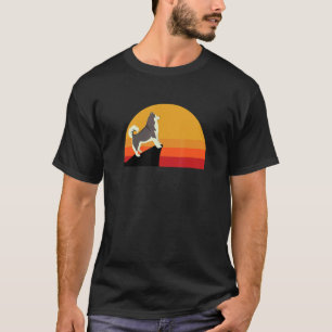 American Eskimo Sunset Dog Pet Mountain Orange Yel T-Shirt