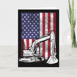 American Excavator Fourth Boys 4th Of July Toddler Card