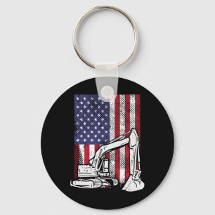 American Excavator Fourth Boys 4th Of July Toddler Key Ring