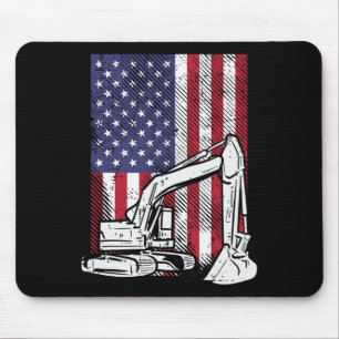 American Excavator Fourth Boys 4th Of July Toddler Mouse Pad